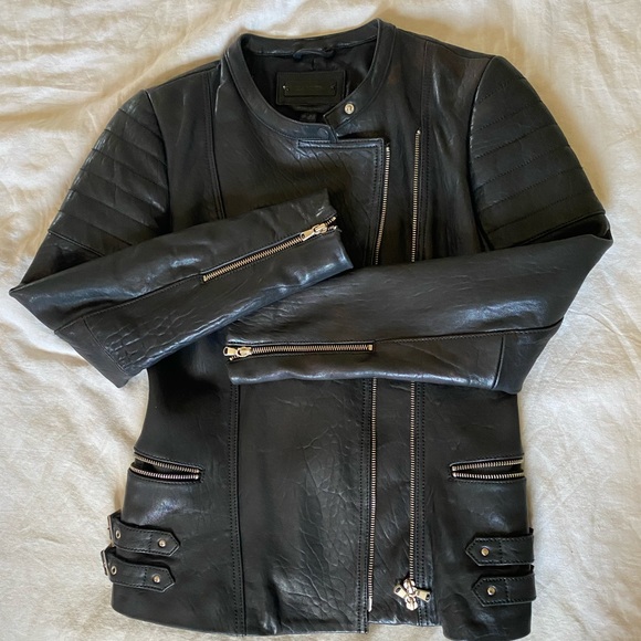 Danier Black Leather Jacket Size XS - Picture 2 of 9